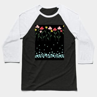 Unique Floral Pattern Baseball T-Shirt